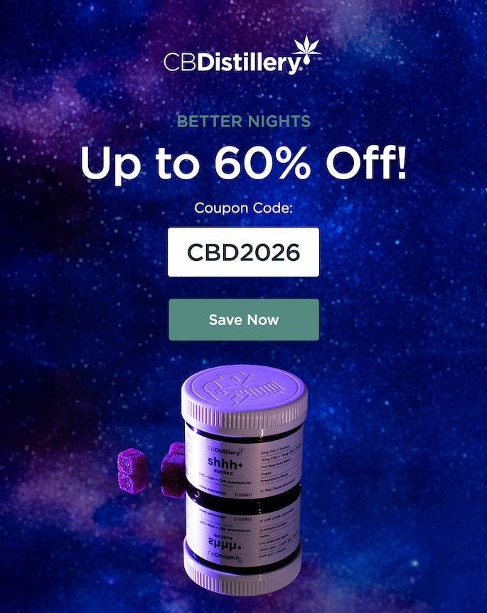 Better Nights, up to 60% Off! with coupon code CBD2026 Save Now
