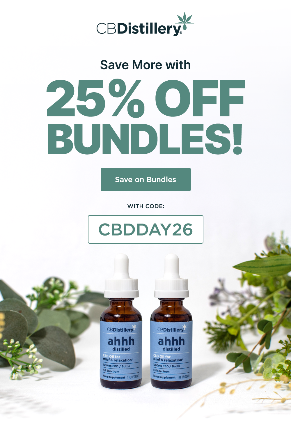 Save More with 25% Off Bundles! Save on Bundles with code: CBDDAY26