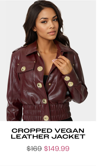 Cropped Vegan Leather Jacket