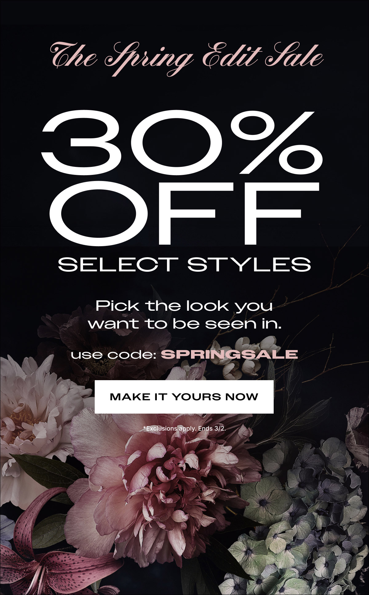 The Spring Edit Sale: 30% Off Select Styles