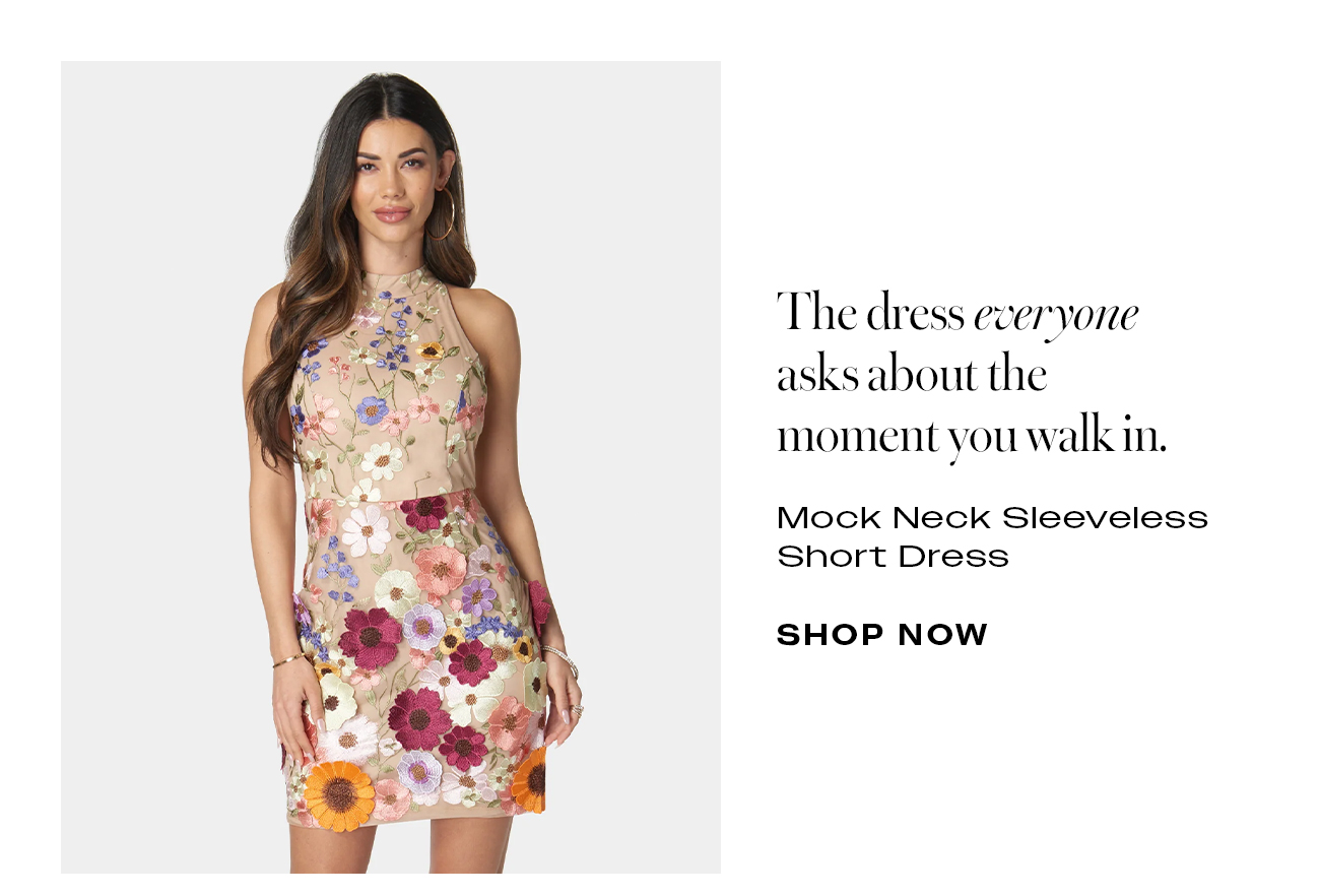 Mock Neck Sleeveless Short Dress