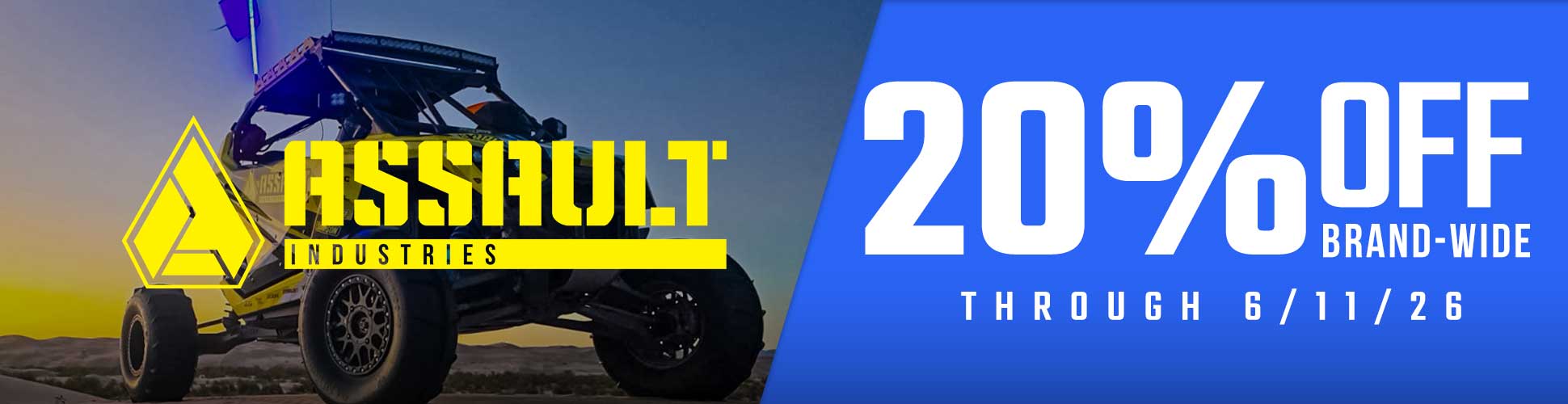 Assault Industries: 20% off brand-wide through 6/11/26
