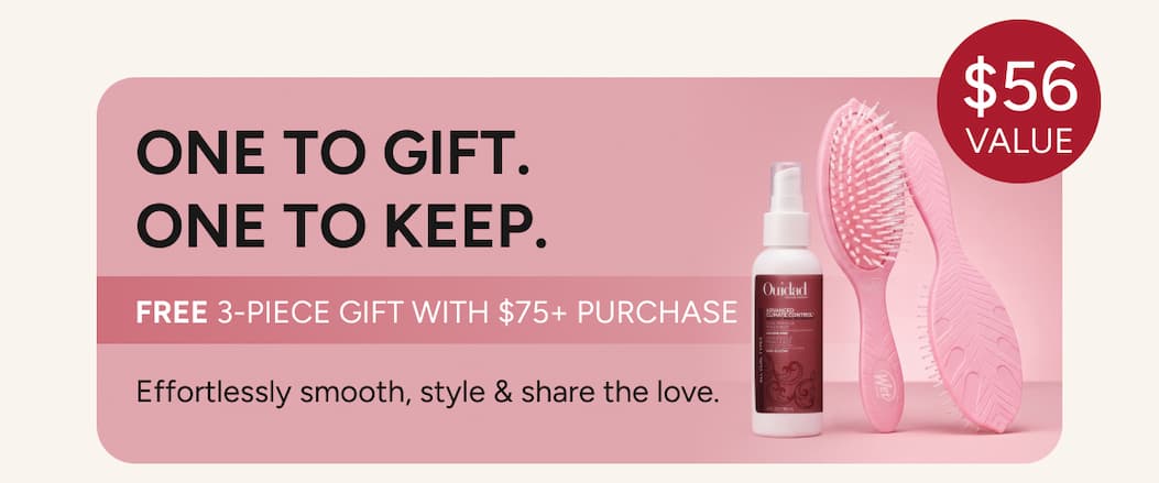 Spend $75+ get a free piece gift. One brush to gift, one brush to keep