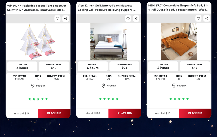 New bedroom items available at auction at Nellis Auction.