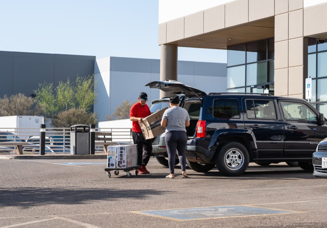 Customers loading up at Nellis pickup
