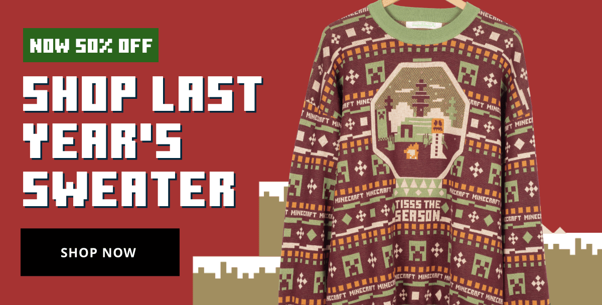 50% off Minecraft Holiday Sweater