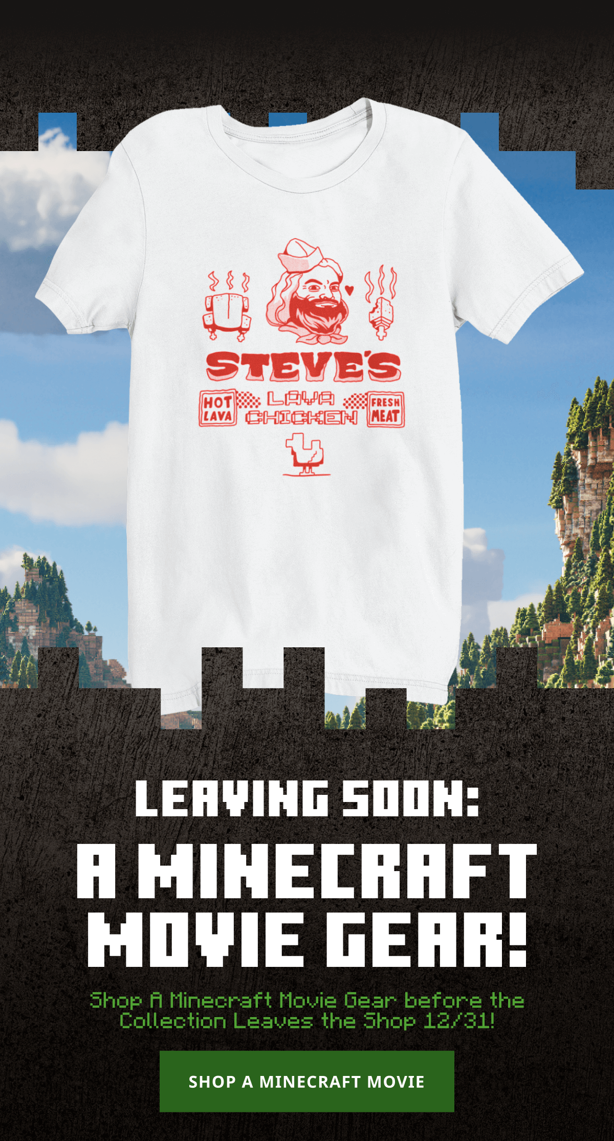 Leaving Soon: A Minecraft Movie Gear - Shop A Minecraft Movie Gear before the Collection Leaves the Shop 12/31!
