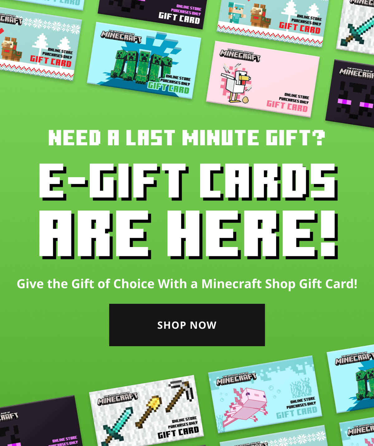 Give the Gift of Choice With a Minecraft Shop Gift Card!