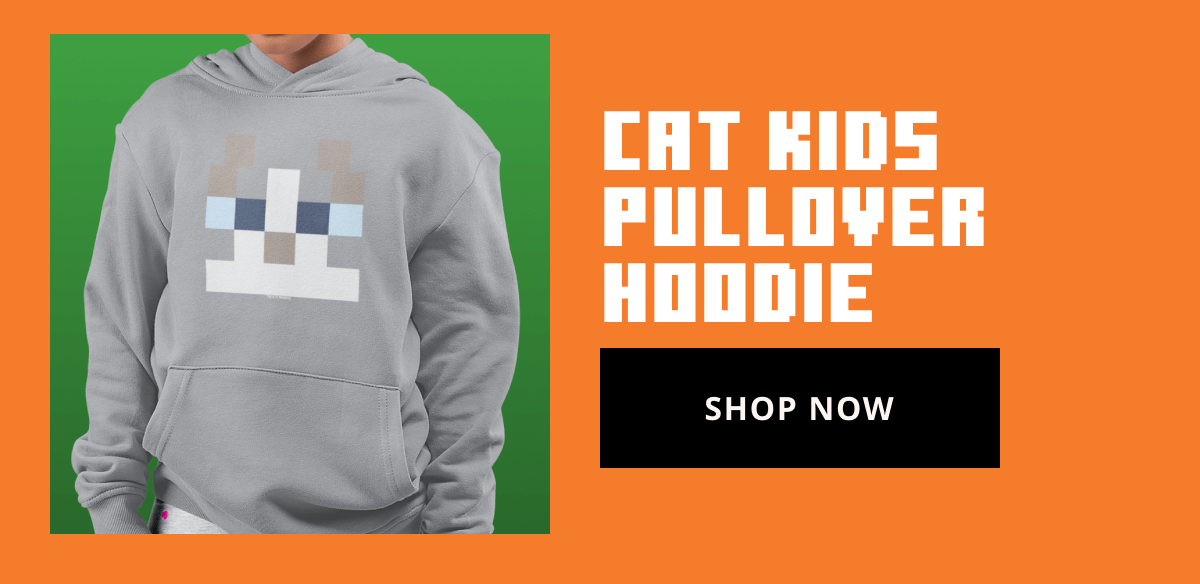 Minecraft Cat Kids Pullover Hoodie
