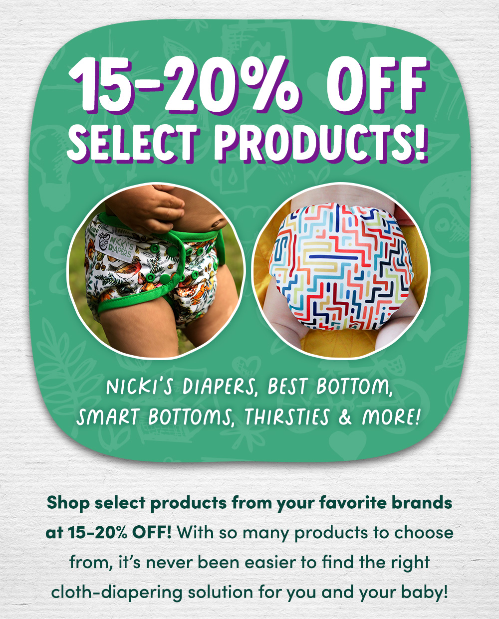 The biggest cloth diaper sale ever 💚 Nicki's Diapers
