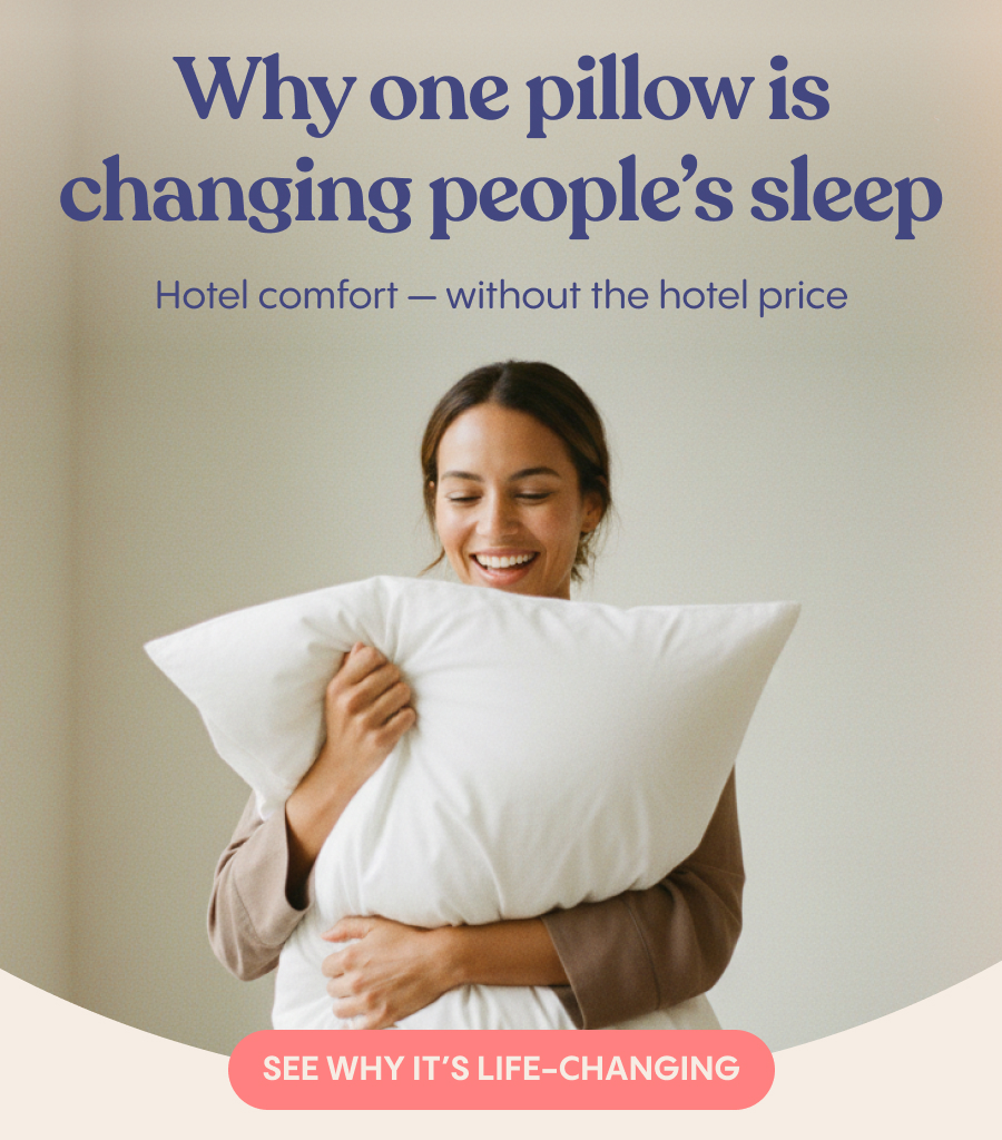 A cozy bedtime scene with someone sinking into a fluffy pillow with a peaceful, relaxed expression  Quick question — when was the last time you replaced your pillow?  It's one of those things most people don't think about… until sleep starts feeling off.  Parade Home & Garden recently reviewed FluffCo's Down Alternative Hotel Pillow, calling out its five-star hotel feel at home — soft, breathable, and supportive without feeling heavy.  If you've ever wished you could take a hotel pillow home with you, this might be the upgrade that actually makes a difference.