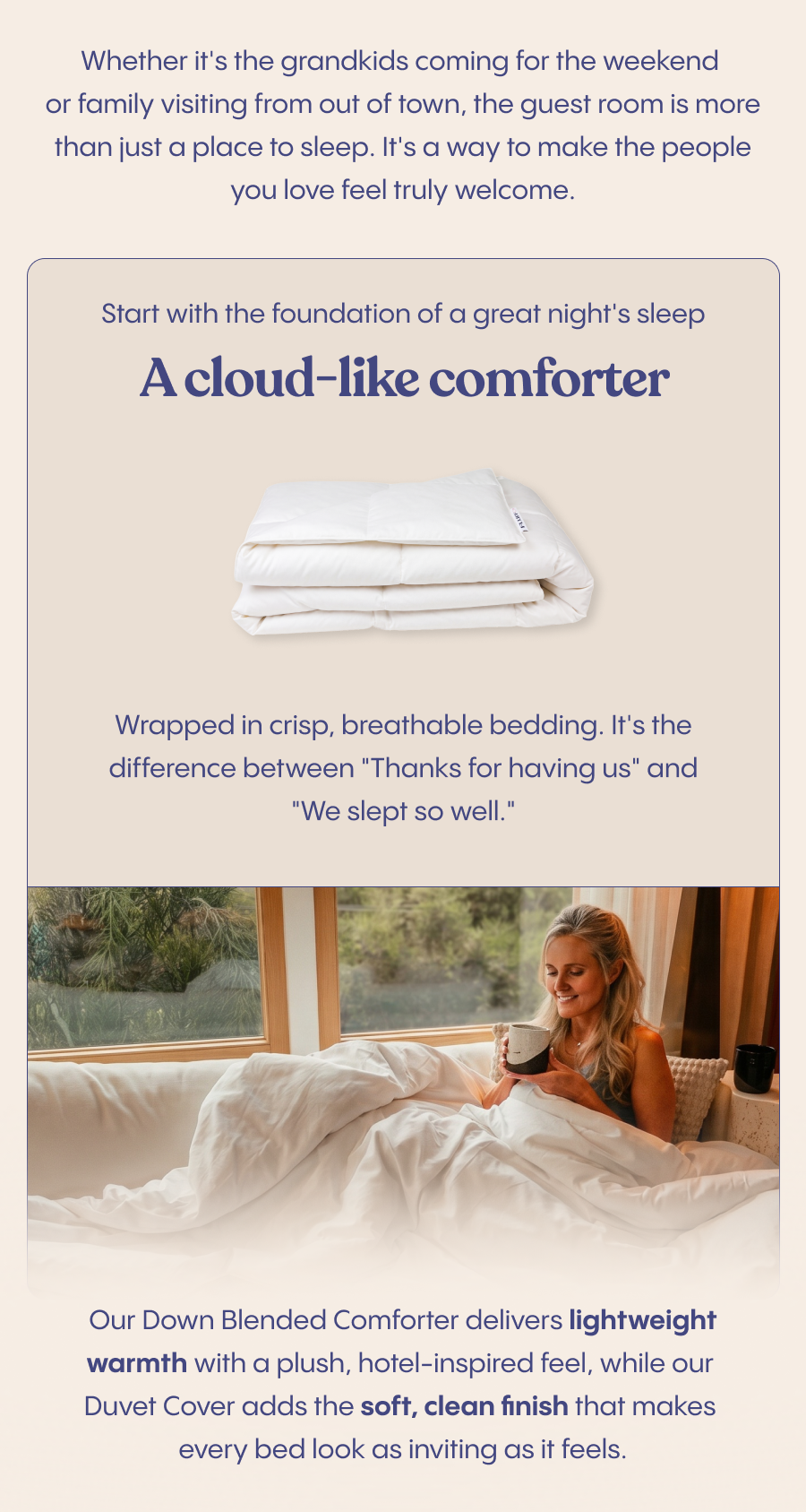 A cloud-like comforter