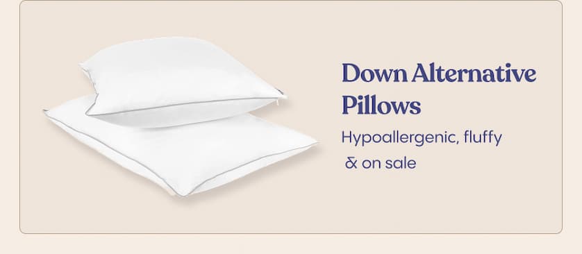 Down Alternative Pillows — Hypoallergenic, fluffy & on sale  
