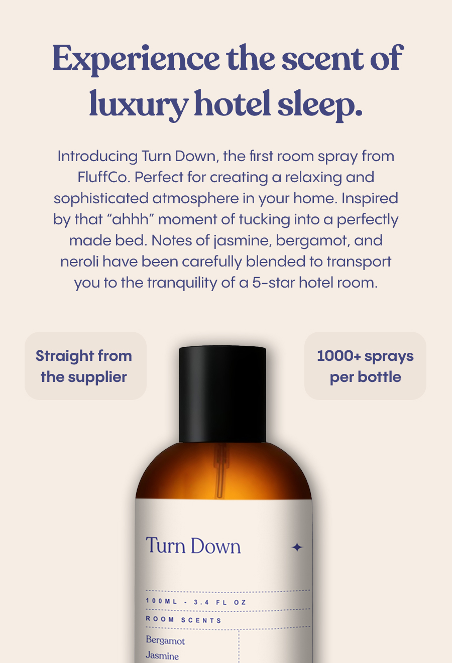 Experience the scent of luxury hotel sleep | Straight from the supplier | 1000+ sprays per bottle