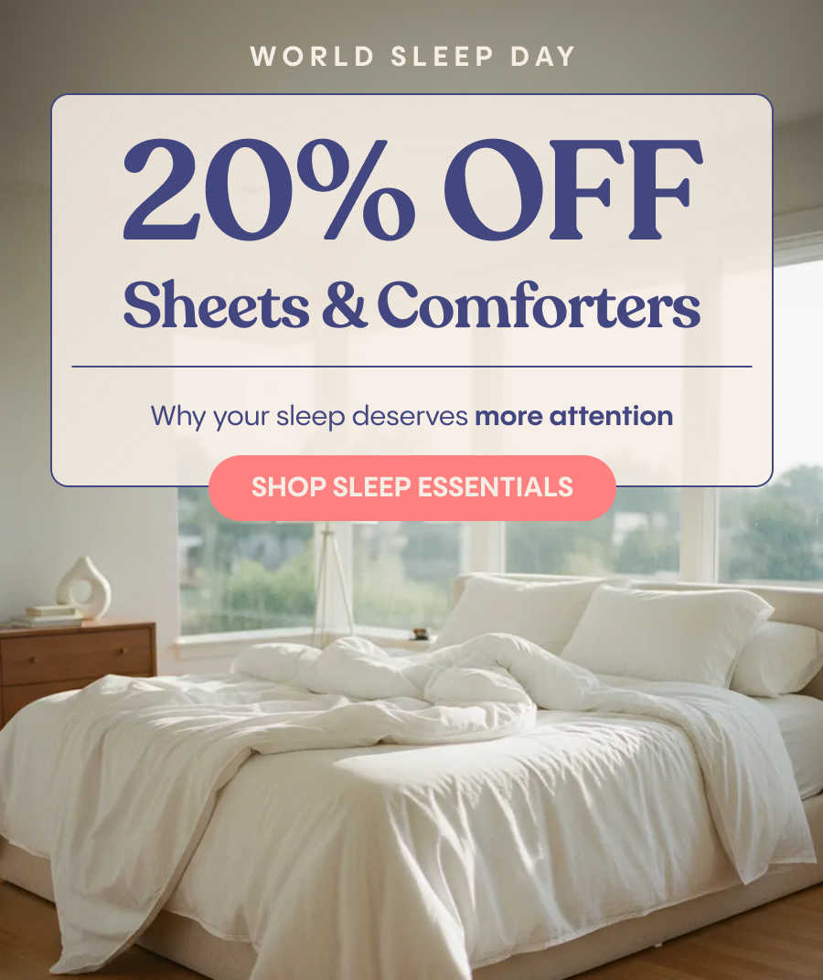 World Sleep Day is a reminder that small changes, like the bedding you sleep in, can support deeper rest and better mornings. FluffCo products are thoughtfully crafted to bring hotel-quality comfort into your everyday routine.  Image: FluffCo product/products   To celebrate World Sleep Day, enjoy 20% OFF sheets and comforters for a limited time. It's a simple upgrade that can make a noticeable difference in how you sleep—and how you feel when you wake up.