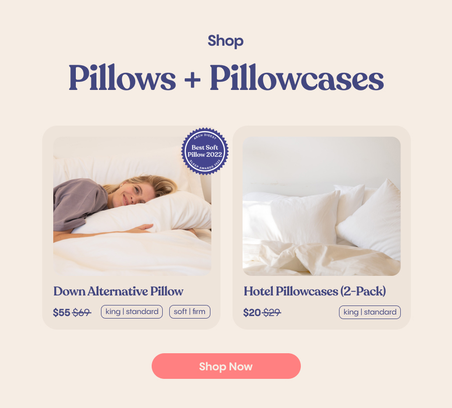 Shop Pillows and Pillowcases | Down Alternative Pillow | Hotel Pillowcases