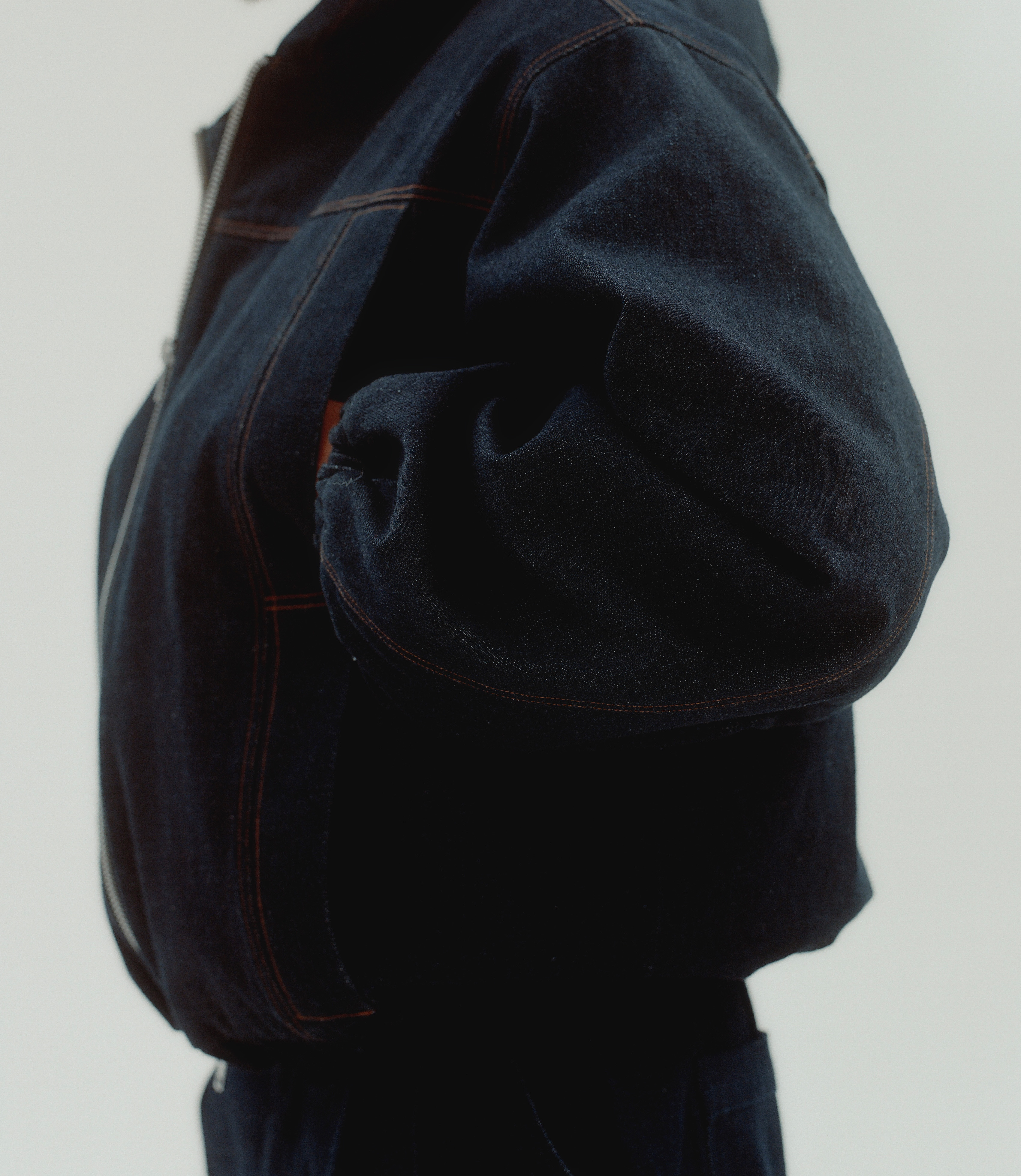 Projectthirteen Raw Denim Zipper Hoodie Projek raw hoodie - Gem