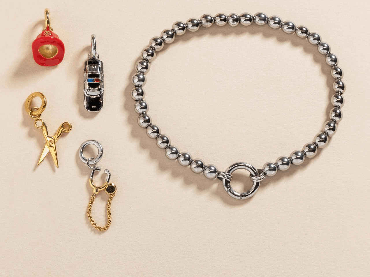 BRACELET WITH CHARM RING Beaded Stretch Charm Base  SHOP NOW >