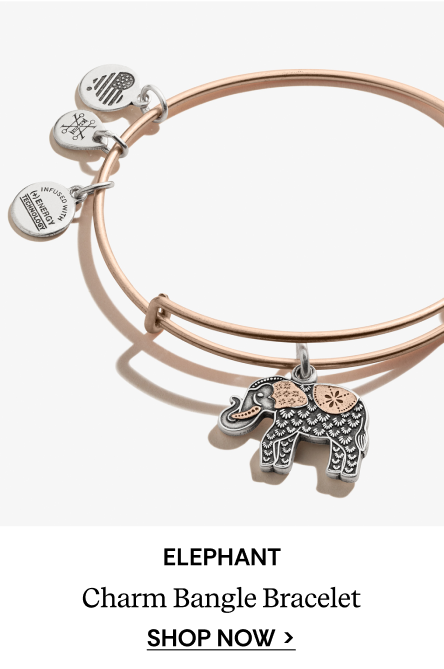Elephant Charm Bangle, Two-Tone | SHOP NOW