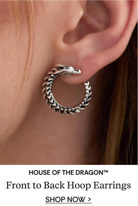 HOUSE OF THE DRAGON™ Syrax Front to Back Hoop Earrings | SHOP NOW