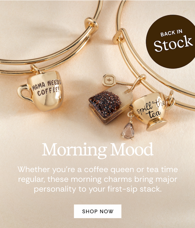 Morning Mood | Whether you’re a coffee queen or tea time regular, these morning charms bring major personality to your first-sip stack. | SHOP NOW