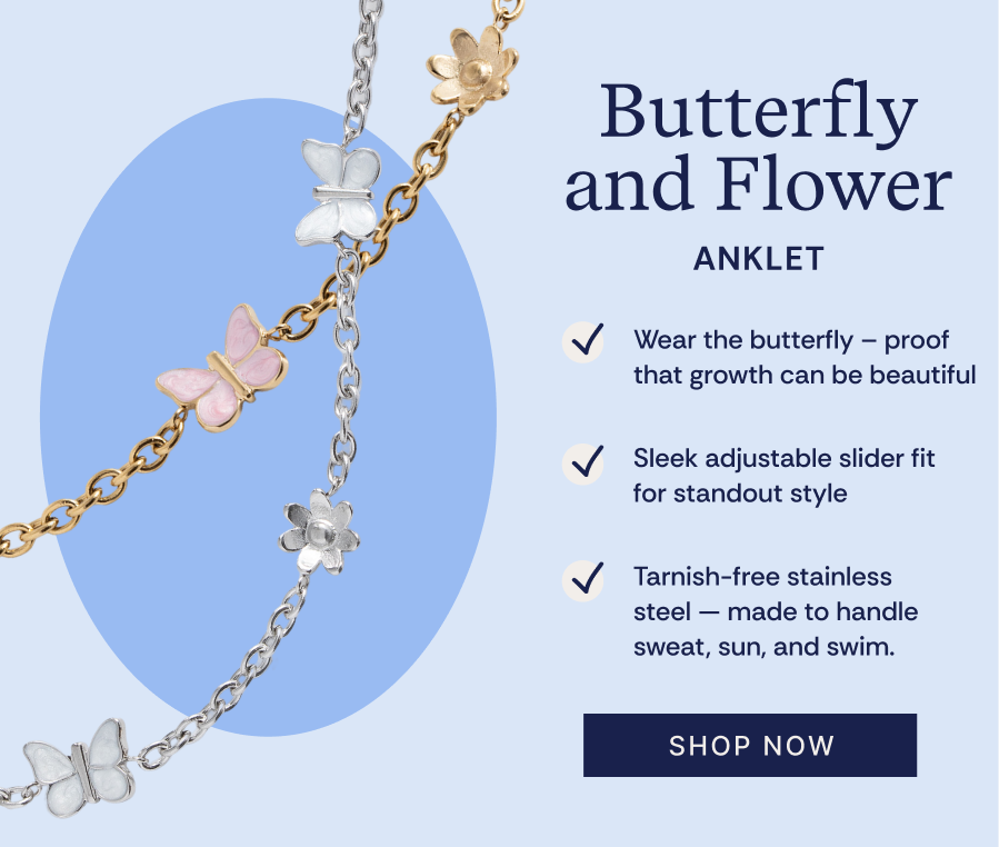 Butterfly and Flower Anklet | SHOP NOW