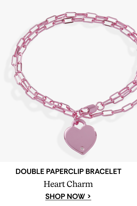 Heart Charm Double Paperclip Chocolate & Gold Chain Bracelet | SHOP NOW