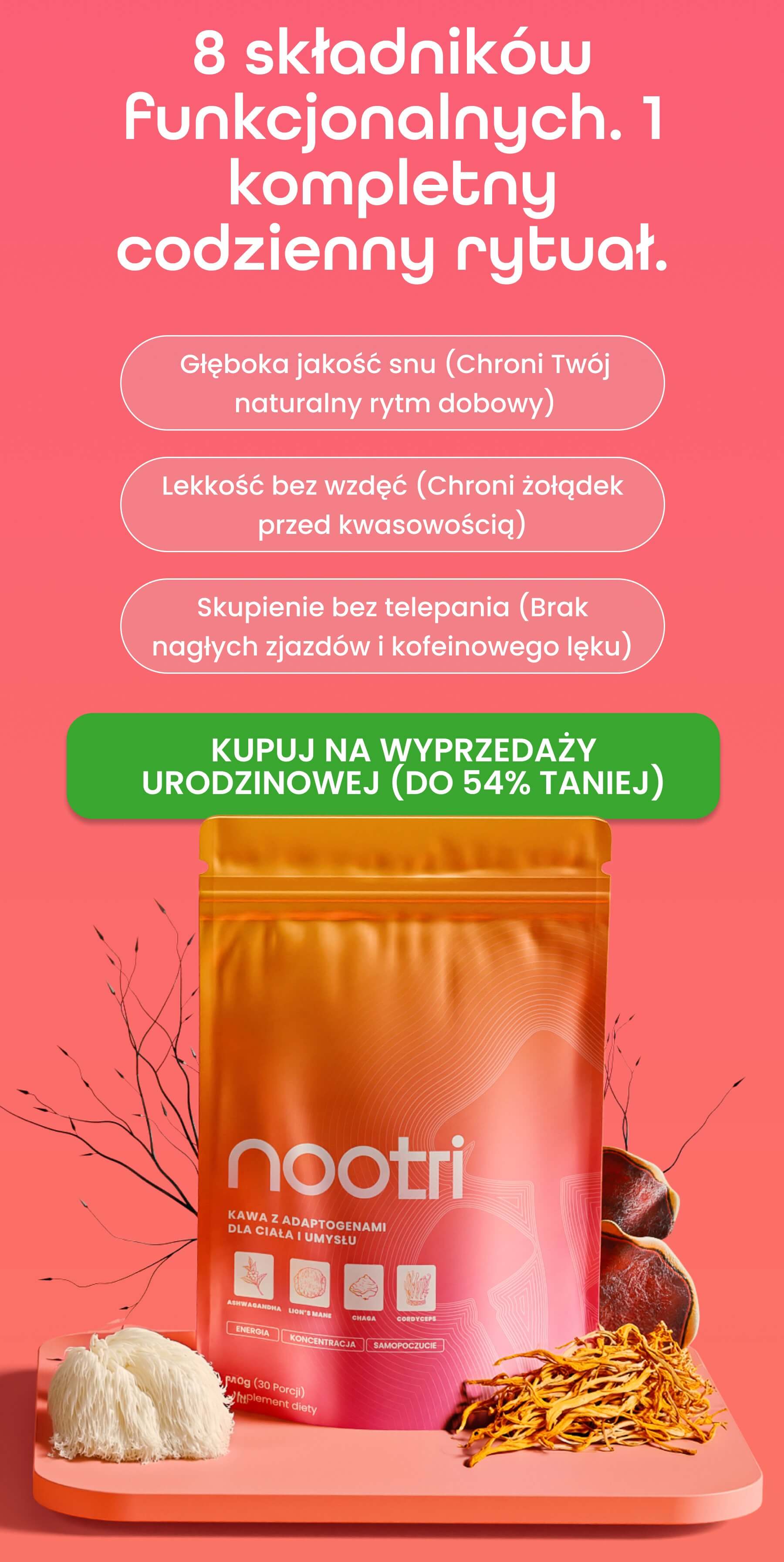 8 składników funkcjonalnych. 1 kompletny codzienny rytuał. 
