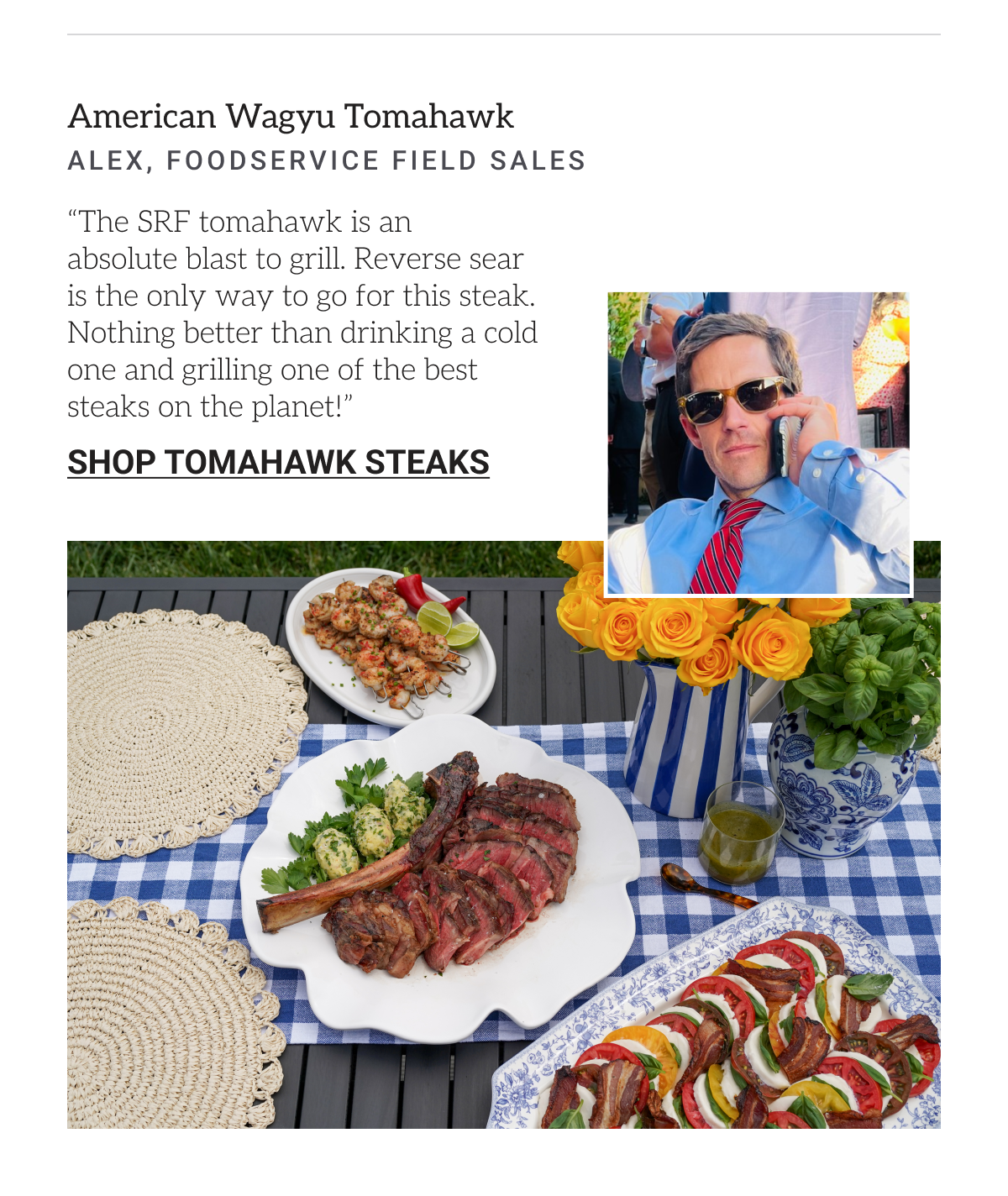 American Wagyu Tomahawk pick
