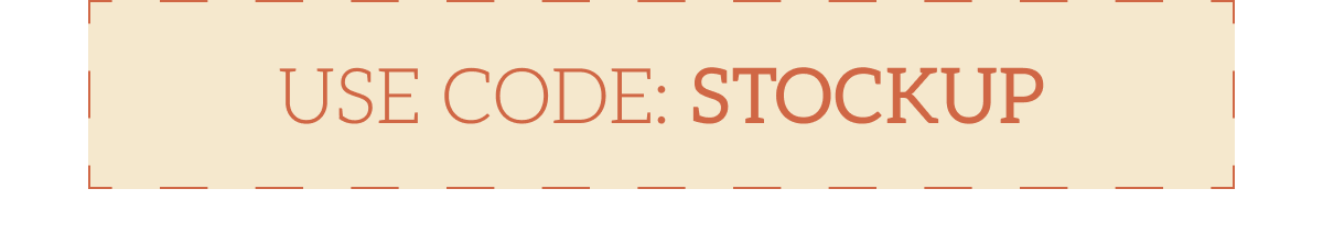 Use code STOCKUP