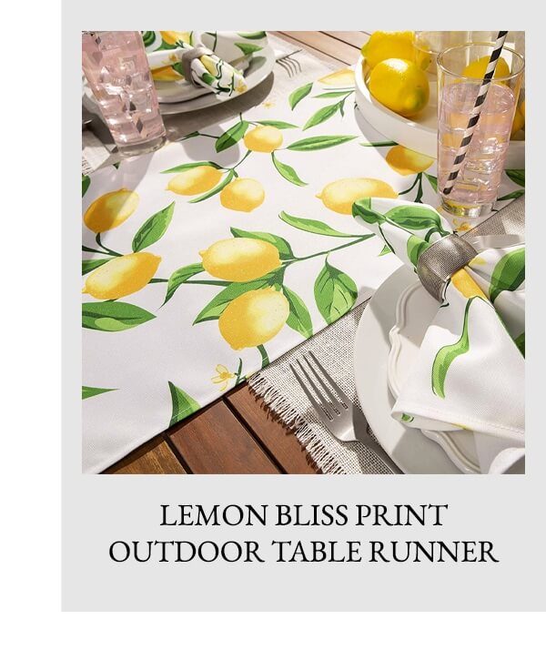 Lemon Bliss Print Outdoor Table Runner | SHOP NOW
