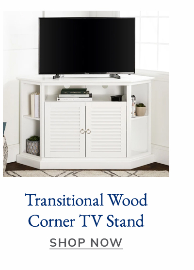 52' Transitional Wood Corner TV Stand - White | SHOP NOW