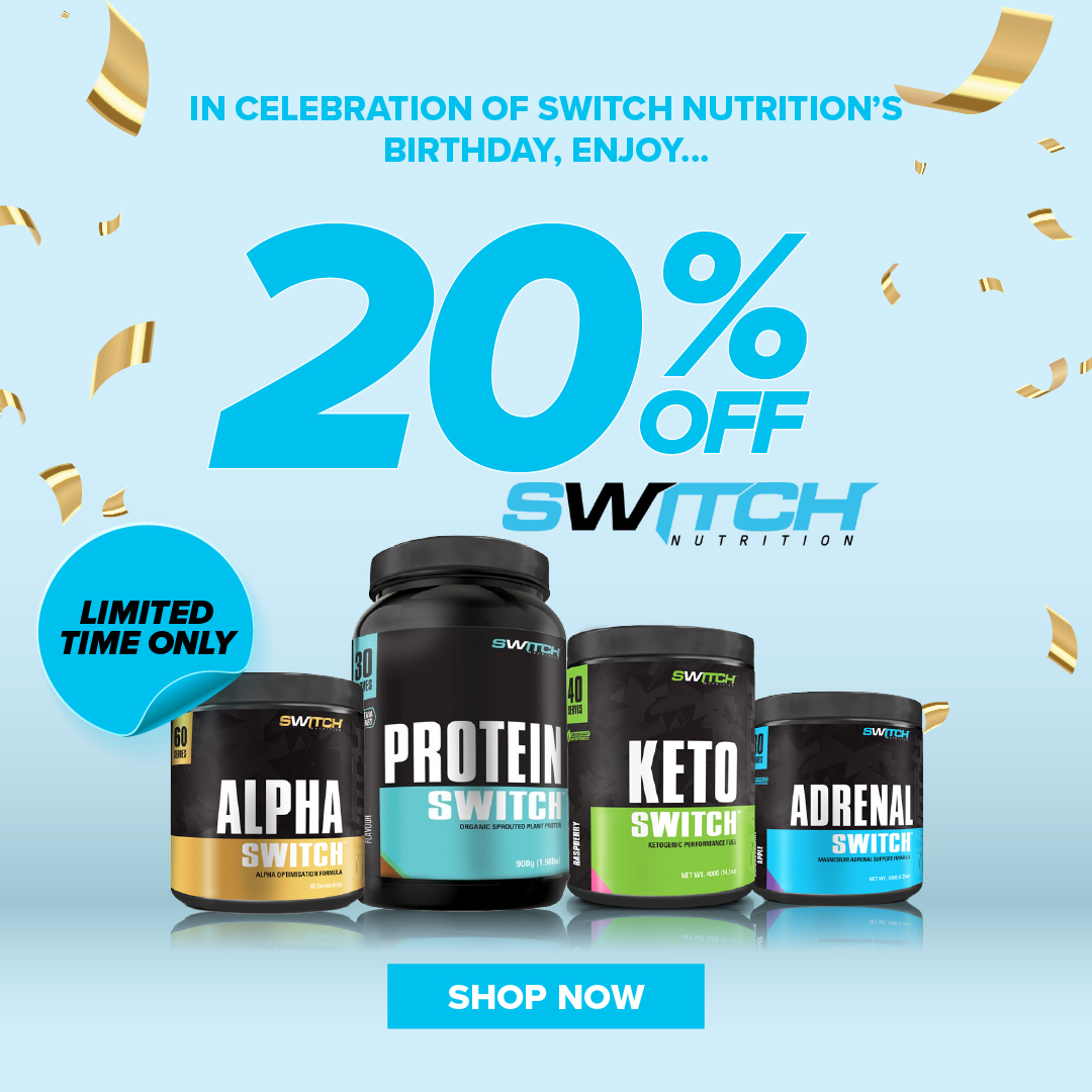 20 off Switch Nutrition and MORE inside! Xplosiv Supplements
