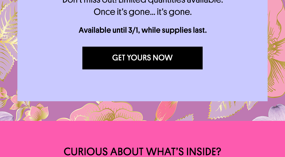 an image of a pink and gold floral background with a quote about what is inside