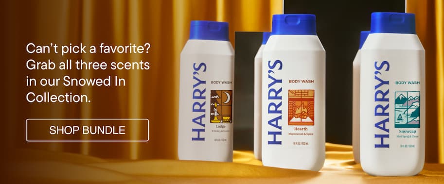 Harry's Body Wash lined up