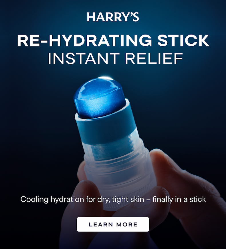 dark background with hand holding blue jelly re-hyddrating stick