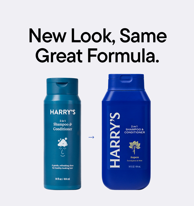 New Look, Same Great Formula. Harry's 2 in 1 Shampoo & Conditioner
