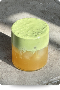 Pear Ginger Healthy Energy with Matcha Cream Top