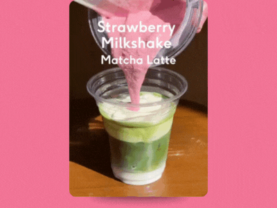 strawberry milkshake matcha latte