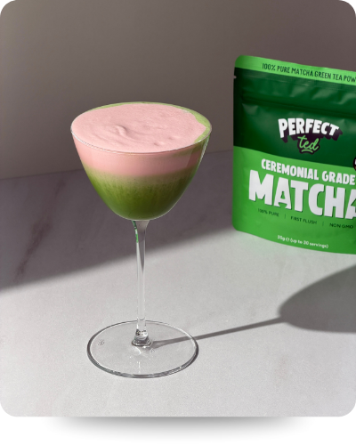 Matcha Sour with Strawberry Foam