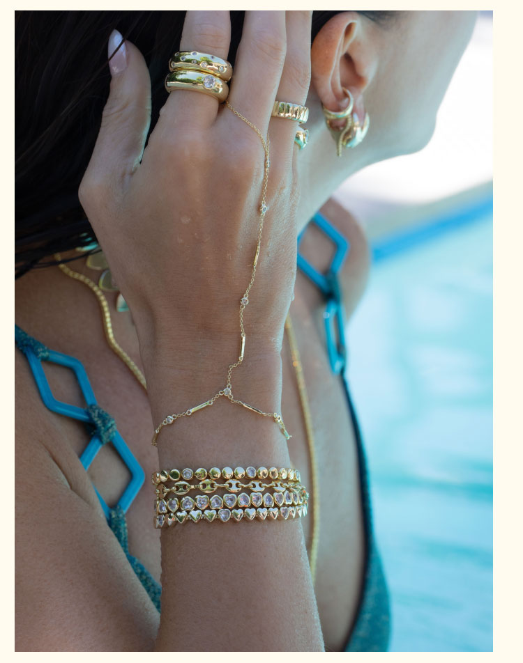 Diamond Bezel Bar Hand Chain