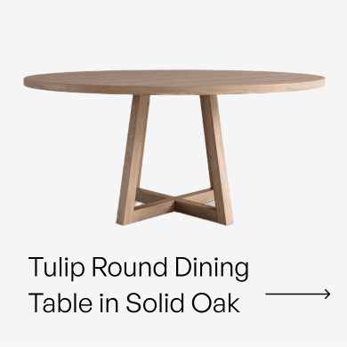 Tulip Round Dining Table in Solid Oak
