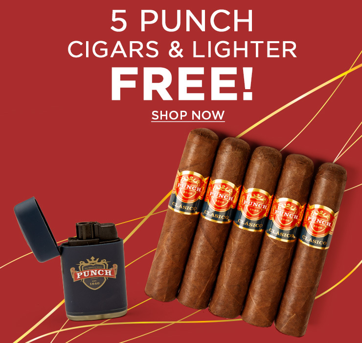 5 Punch cigars and lighter free