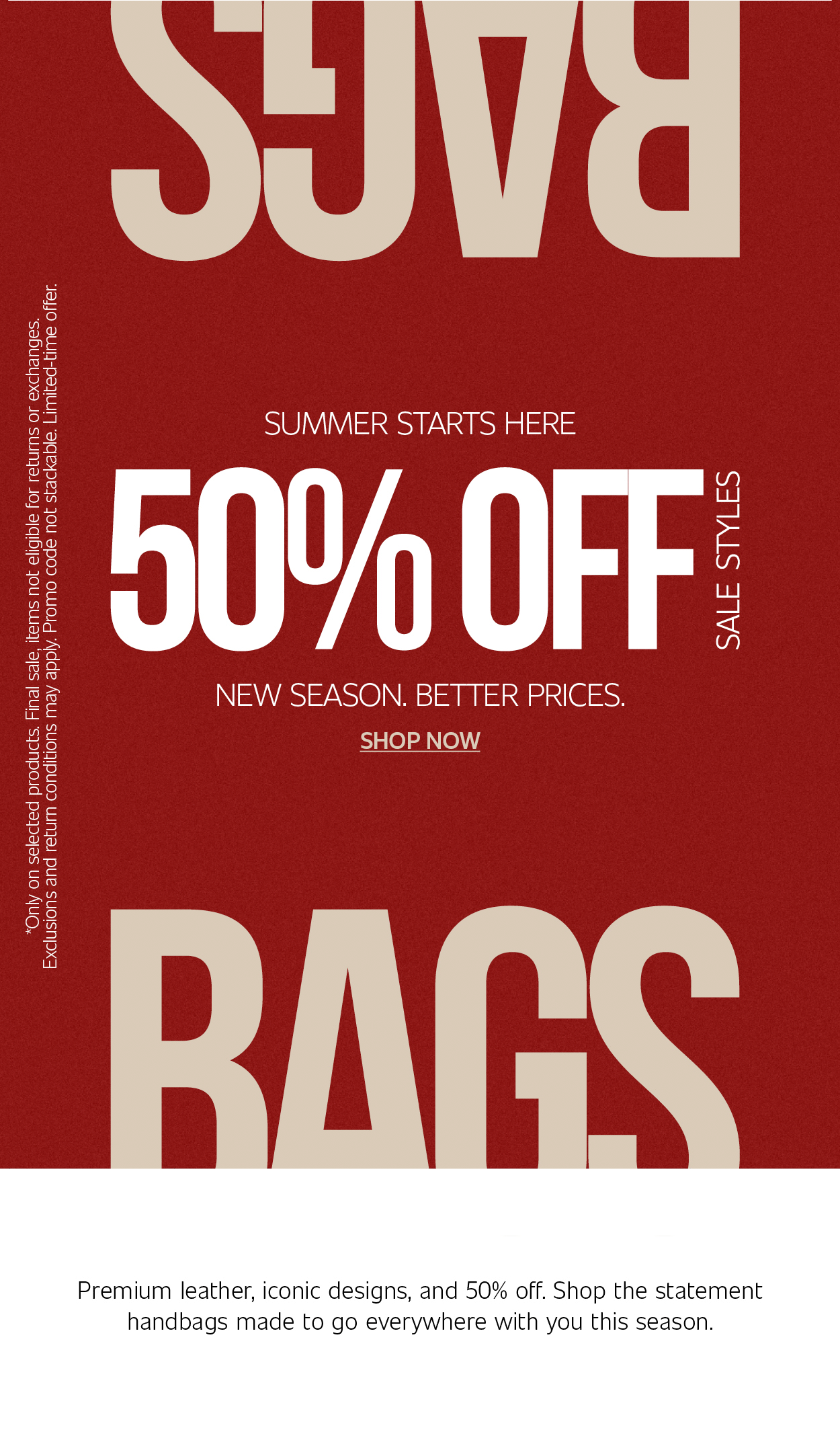 MEMORIAL DAY | BAGS | SHOP NOW