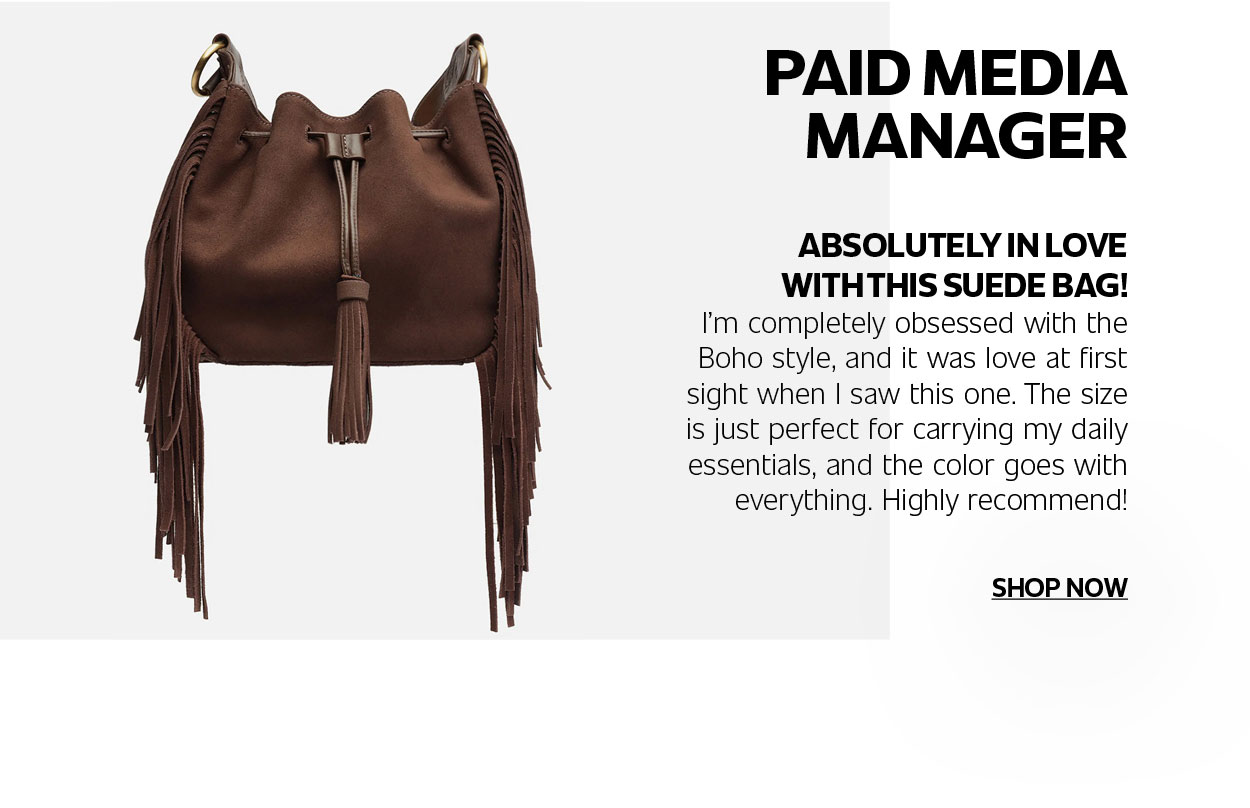 AUSTIN MEDIUM SUEDE BUCKET HANDBAG | SHOP NOW