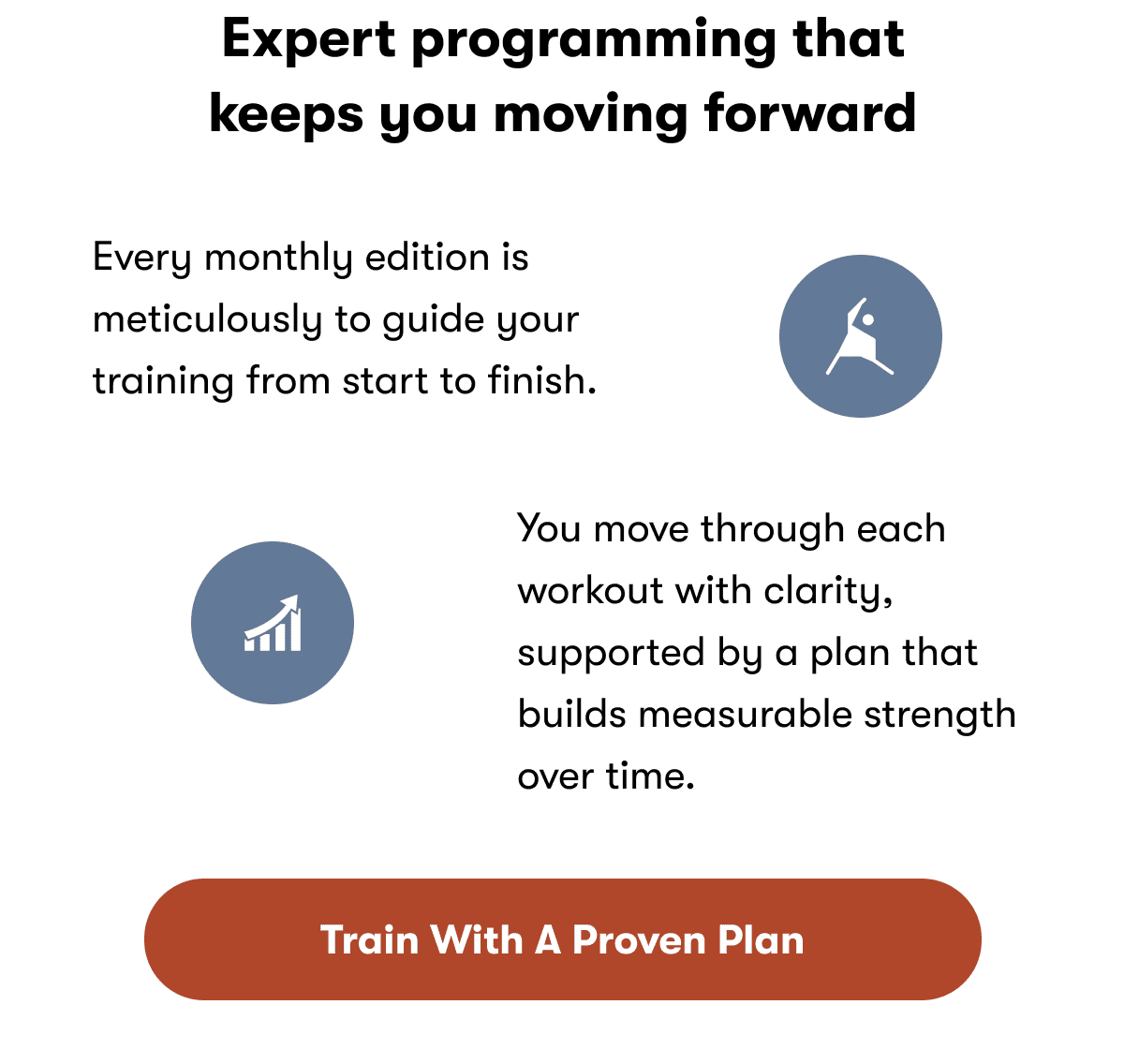 Expert programming that keeps you moving forward  | Train with a proven plan