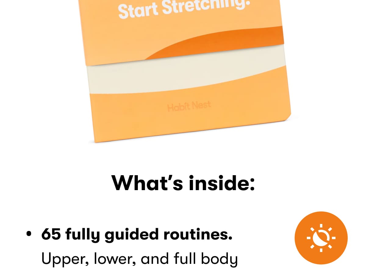 What's inside: 65 fully guided routines. Upper, lower, and full body