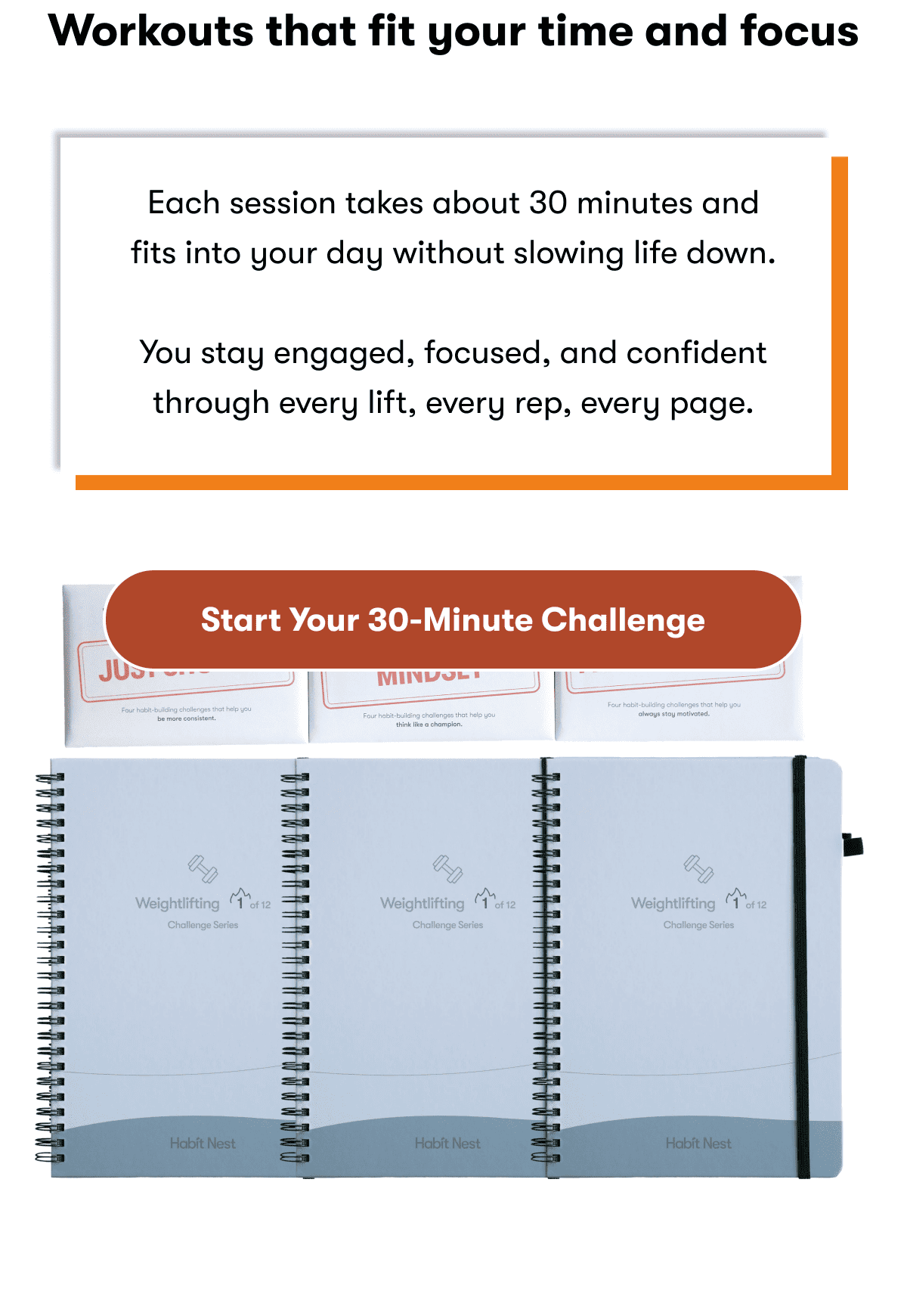 Workouts that fit your time and focus | Start your 30-minute challenge