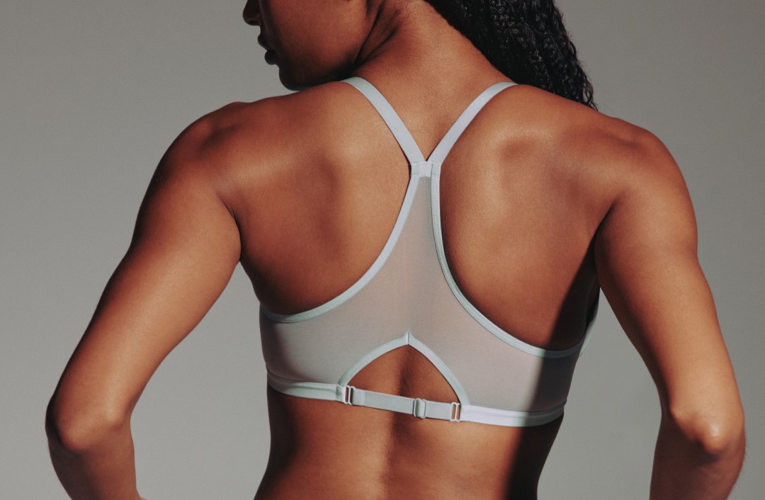 Bare Mesh Front-Close Racerback Bra