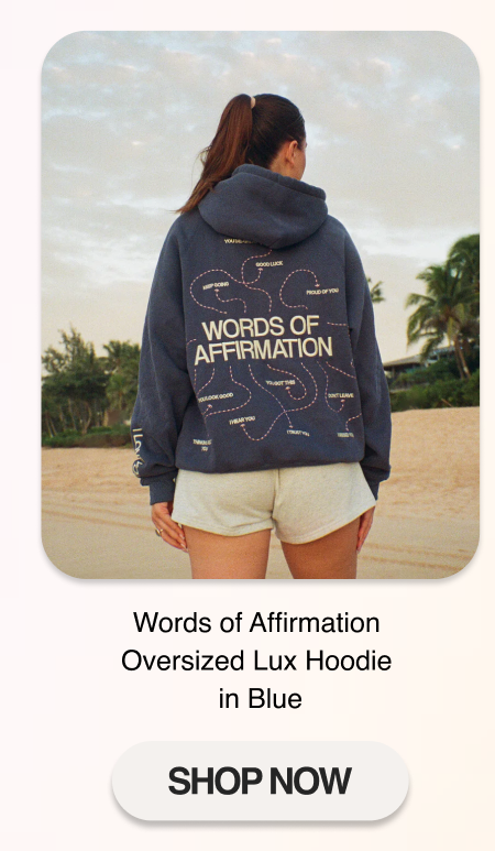 Words of Affirmation Oversized Lux Hoodie in Blue